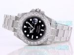 Swiss Replica Rolex Iced Out Watch Black Dial Submariner 116610 Watch